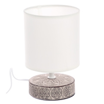 Светильник переносной настольный Перей, 40Вт, 20,5 см, E14, 230В, кер,текстиль,белый/беж BY(1/12)