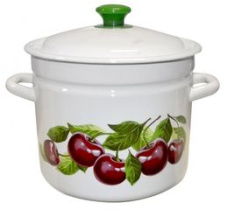 Кастрюля  7,0л с/дек (белая) эмаль.(2)