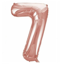 Шар фольгированный 32'/81см "Цифра 7" (розовое золото) (1/20)