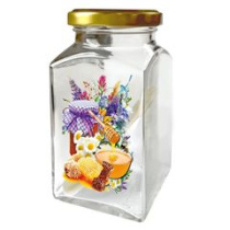 Баночка д/хранения 312мл с метал.кр.МЕД стекло(1/8)