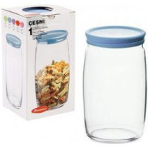Банка Cesni 1,5л голубая пл/кр п/у стекло(1/6)