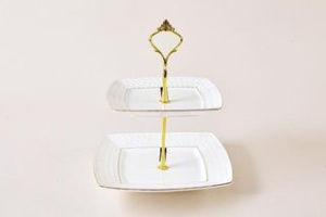 "Снежная королева" Ваза 16.5*20см двухъярусная квадрат керам.(3/3)