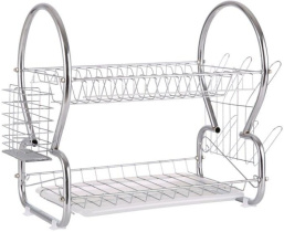 Сушилка для посуды 43*25*38см, поддон пластик,хром.покр.(нжс) (8)