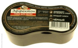 Губка для обуви "ЭФФЕКТОН" черный компакт (12/96)