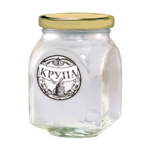 Банка д/хранения c мет. крышкой КРУПА, 0,65л (6)