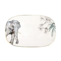 Блюдо сервировочное 20*13*2,5см "Саванна/Слон" с элементами золота (фрф) (6/24)