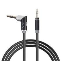 Кабель 3.5мм mini Jack-mini Jack, 1м, оплетка TPE, поворотный штекер, пластик (1/12/24)