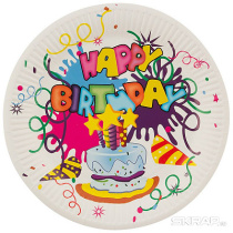 Набор бум тарелок 6шт 23см Волшебная страна "Happy Birthday" (12/12)