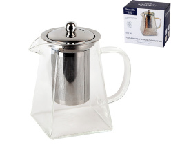 Чайник 550мл "Pyramid" заварочный с фильтром (боросиликатное стекло) индивидульная уп. (1/48)