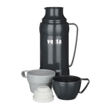 Термос стеклянная колба 1,0л "Туристический" VETTA (2чашки) (4цв) (1/12/24)