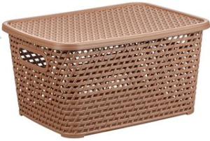 Ящик РОТАНГ с/кр 23л 450*300*265мм Бежевый ротанг пласт.(1/4)