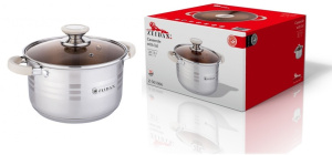 Кастрюля 5,1л с ст/кр Paris(5-ти степ.капс.индукц.дно,ручка-хром.сталь с сил встав.)(нжс) п/у (1/6)