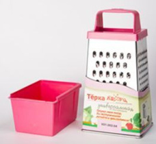 Терка 4-х гранная 27см "Кварц" с пласт.ручкой и пласт. контейнером 450мл (сервис/уп) (1/25)