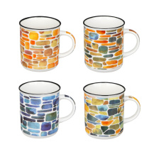 Кружка 320мл, фарфор, "Эскиз", 4 диз (12/48)