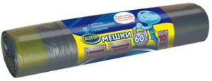 Мешки для мусора с завязками 60л, 10шт (30)