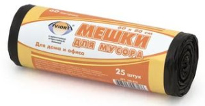 Мешки для мусора 60л, 60*80см "AVIORA",25шт в рулоне (1/40)