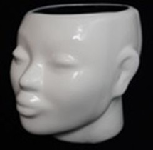 Кашпо цветочное Нефертити, 16x19см, гипс, белый (1/1)