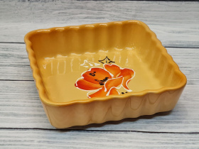 Емкость для запекания квадратная "Волна" Мак бежевый (6)