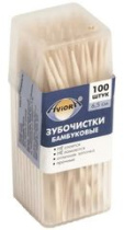 Зубочистки бамбуковые 100шт  "AVIORA" (12/480)