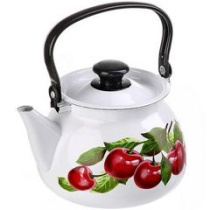 Чайник 3,0л Вишневый сад (белая) эмаль(4)