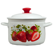 Кастрюля  3,0л с/дек СА (белая) эмаль(4)