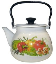 Чайник 3,5л Эквадор подвиж.ручка (белая) эмаль(4)