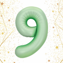Шар фольгированный 32'/81см "Цифра "9" (зеленый) (1/20)