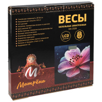 Весы напольные электрон 26*26 см Матрена MA-032B (стеклянная поверхность, 150кг) (1/20)