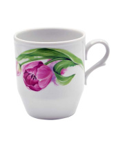 Кружка 350 мл Русское поле Розовые тюльпаны (фарфор) , р.4, С22 (24)