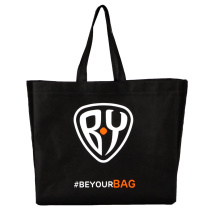 Сумка-шоппер 40х45х16см (шелкография), спанбонд черный (1/50/300)