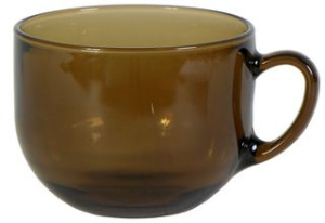 Бульонница 670мл с ручкой"Gigantesca" (дымч.стекло) (12/12)