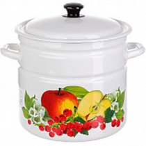 Кастрюля 10,0л цил Эквадор (белая) эмаль.(2)