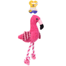 Игрушка д/собак малых и средних пород "ЗООГРАД",фламингом с канатами и пищалкой,35*17см (1/6)