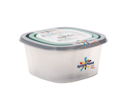 Набор контейнеров 3пр BioFresh (0,23л, 0,5л, 0,9л) квадр. микс пластик(1/28)