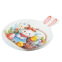 Блюдо сервировочное в форме кролика, 20.8х26.4см, стекло (1/6/24)