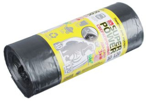 Мешки для мусора GRIFON SUPER POWER, двухслойные прочные, 120л, 30мкм, 10шт, серый, 101-091 (1/12)