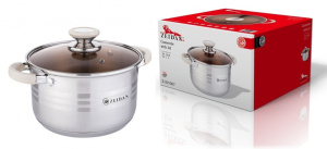 Кастрюля 6,6л с ст/кр Paris(5-ти степ.капс.индукц.дно,ручка-хром.сталь с сил встав.)(нжс) п/у (1/6)