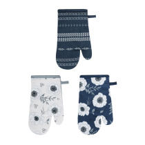 Прихватка-варежка, 100% хлопок, 18х29см, синий, 3 цв PROVANCE Нэви (6/144)