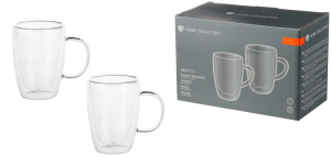 Набор кружек с двойными стенками, 2шт, 370 мл, стекло BY COLLECTION (1/12)