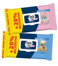 Влажные салфетки д/детей 100 +20 штук ПРОМО Emily Style упак. с клап. (+20% БЕСПЛАТНО) (1/12)