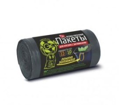 Пакеты для мусора 35л/10шт GRIFON с завязками черные (35/35)