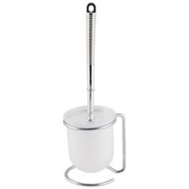 Щетка туалетная 10*12*37см (хром.металл, пластик, на подставке) (1/48)