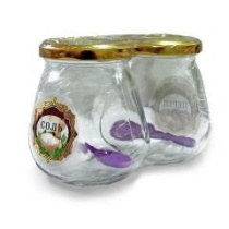 Набор д/хранения специй 2шт*260мл СОЛЬ и ПЕРЕЦ (дек.2) стекло(1/4)