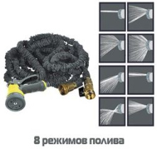 Шланг 22м INBLOOM Люкс поливочный  растягив. с пистолетом-разбрызг 8реж (1/12)