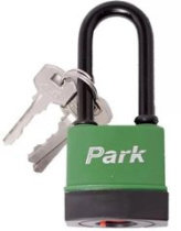 Замок навесной Park Р0245-01 всепогодный, 3 ключа, с длинной дужкой(металл,пластик,резина) (1/6)