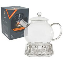 Чайник 1000мл заварочный на подставке AROMA (боросиликатное стекло, фильтр из нерж.стали) (1/6)