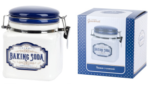 "Gourmet" Банка д/сып прод 11,5*9,5*11,5см v=480мл с клипсой п/у кер.(1/36)