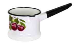 Ковш 1,0л б/кр Вишневый сад (белая) эмаль(8)