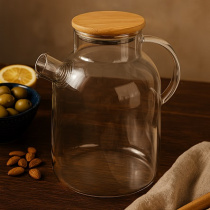 Чайник заварочный 2200мл PURE с бамбуковой крышкой (стекло,дер.) (1/8)