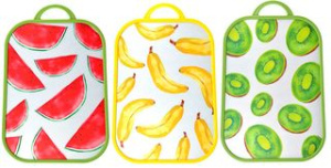 Доска разделочная 37,5*25,5*1,2см "Фрукты" (3диз) (пластик) (1/6/24)
